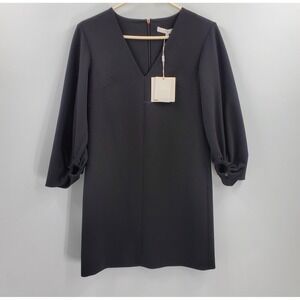 Women's Tibi Shirred Sleeve V-neck Shift Dress Size 0 NEW